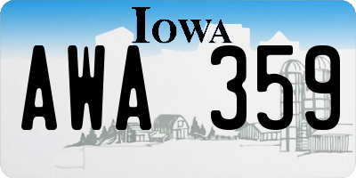 IA license plate AWA359