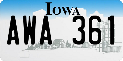 IA license plate AWA361