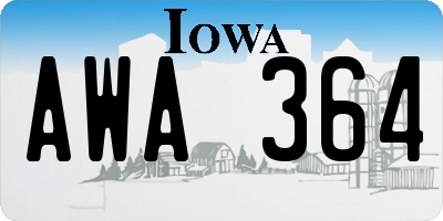 IA license plate AWA364
