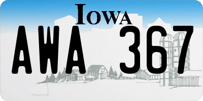 IA license plate AWA367