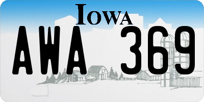 IA license plate AWA369