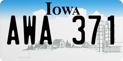 IA license plate AWA371