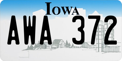 IA license plate AWA372