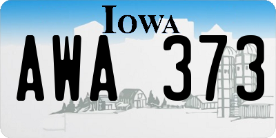 IA license plate AWA373