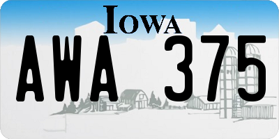 IA license plate AWA375