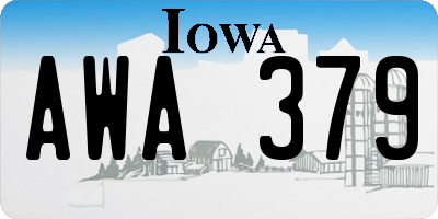 IA license plate AWA379
