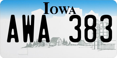 IA license plate AWA383