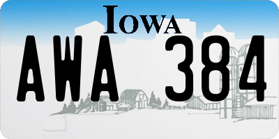 IA license plate AWA384