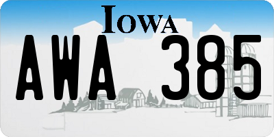 IA license plate AWA385