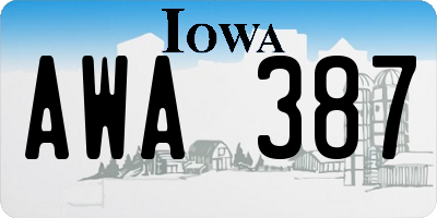 IA license plate AWA387