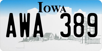 IA license plate AWA389