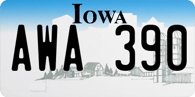 IA license plate AWA390