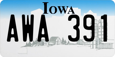 IA license plate AWA391