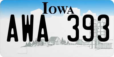 IA license plate AWA393