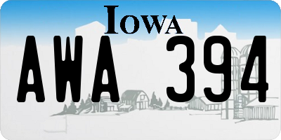 IA license plate AWA394
