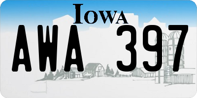 IA license plate AWA397