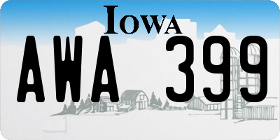 IA license plate AWA399