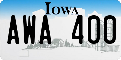 IA license plate AWA400