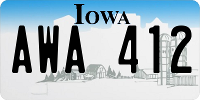 IA license plate AWA412