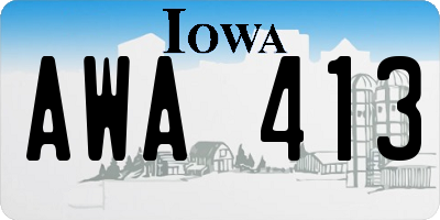 IA license plate AWA413