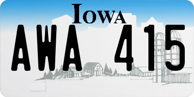 IA license plate AWA415