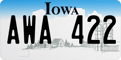 IA license plate AWA422