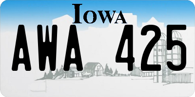 IA license plate AWA425