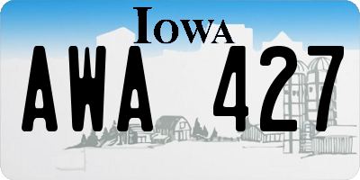 IA license plate AWA427