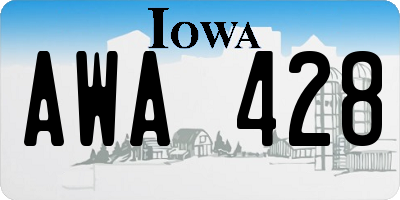 IA license plate AWA428