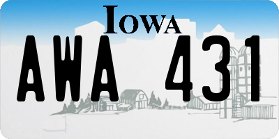 IA license plate AWA431
