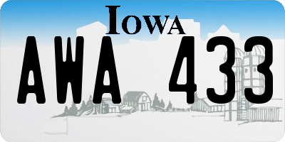 IA license plate AWA433