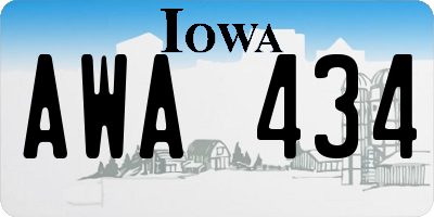 IA license plate AWA434