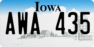 IA license plate AWA435