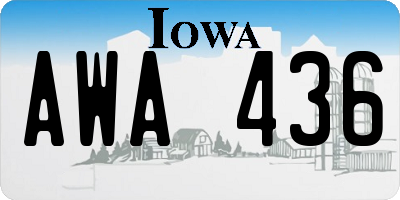 IA license plate AWA436