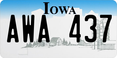 IA license plate AWA437