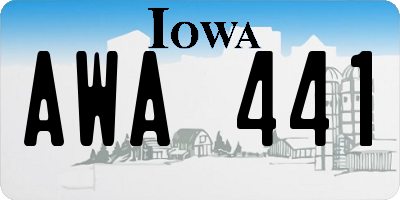 IA license plate AWA441