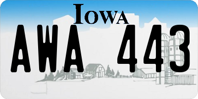IA license plate AWA443
