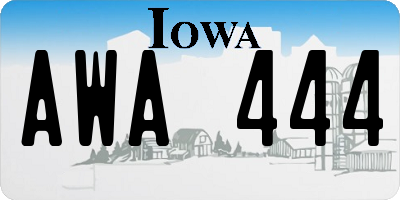 IA license plate AWA444