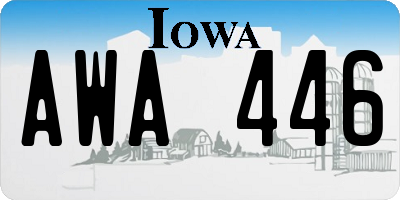 IA license plate AWA446