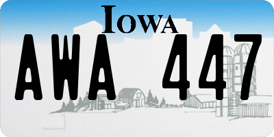 IA license plate AWA447