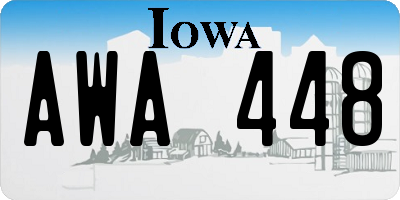 IA license plate AWA448