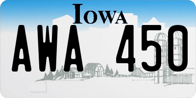 IA license plate AWA450
