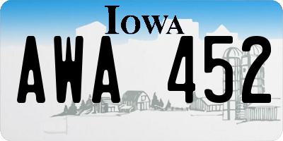 IA license plate AWA452