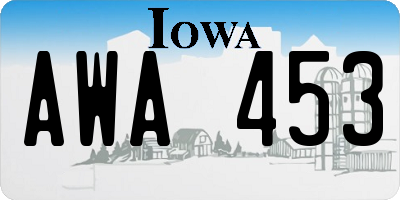 IA license plate AWA453