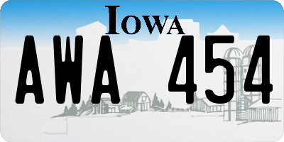 IA license plate AWA454