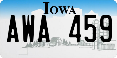 IA license plate AWA459