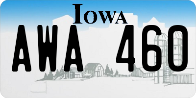 IA license plate AWA460