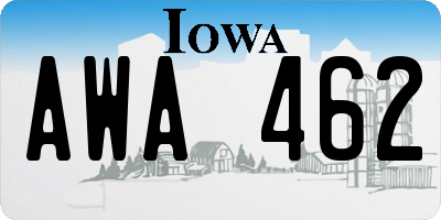IA license plate AWA462