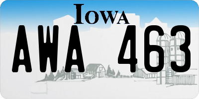 IA license plate AWA463