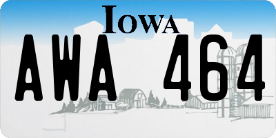 IA license plate AWA464